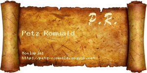 Petz Romuald névjegykártya